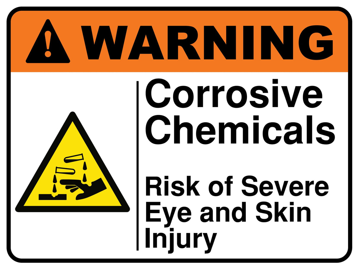 Corrosive Materials Risk Of Severe Eye And Skin Injury - Sign-Age