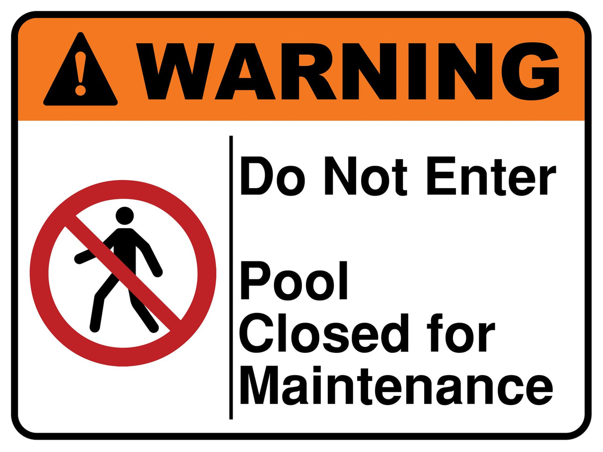 Do Not Enter Pool Closed For Maintenance