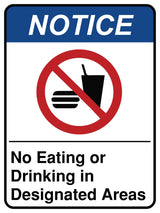 No Eating Or Drinking In Designated Areas