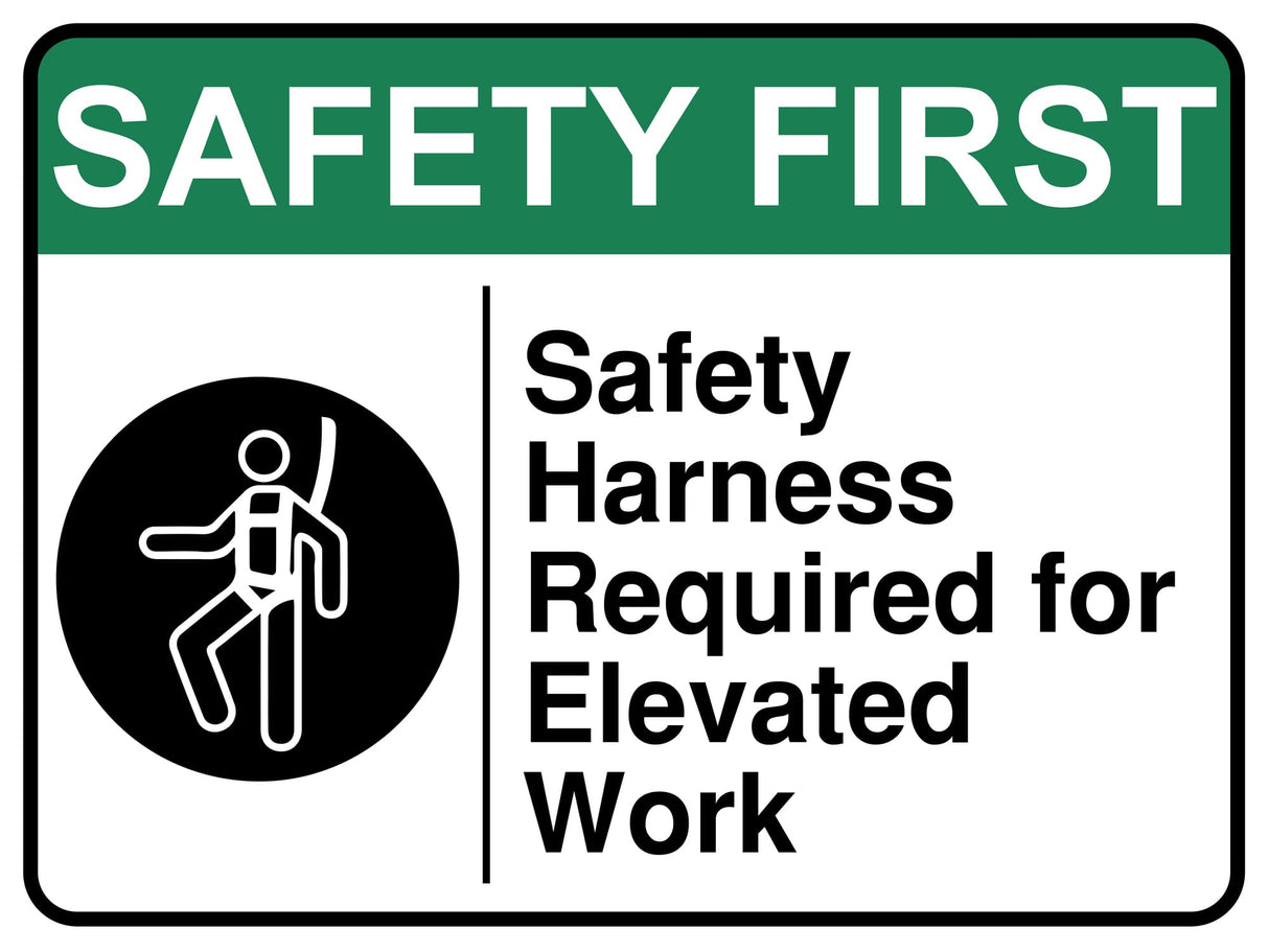 Safety Harness Required For Elevated Work