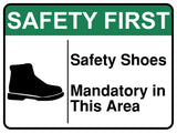 Safety Shoes Mandatory In This Area