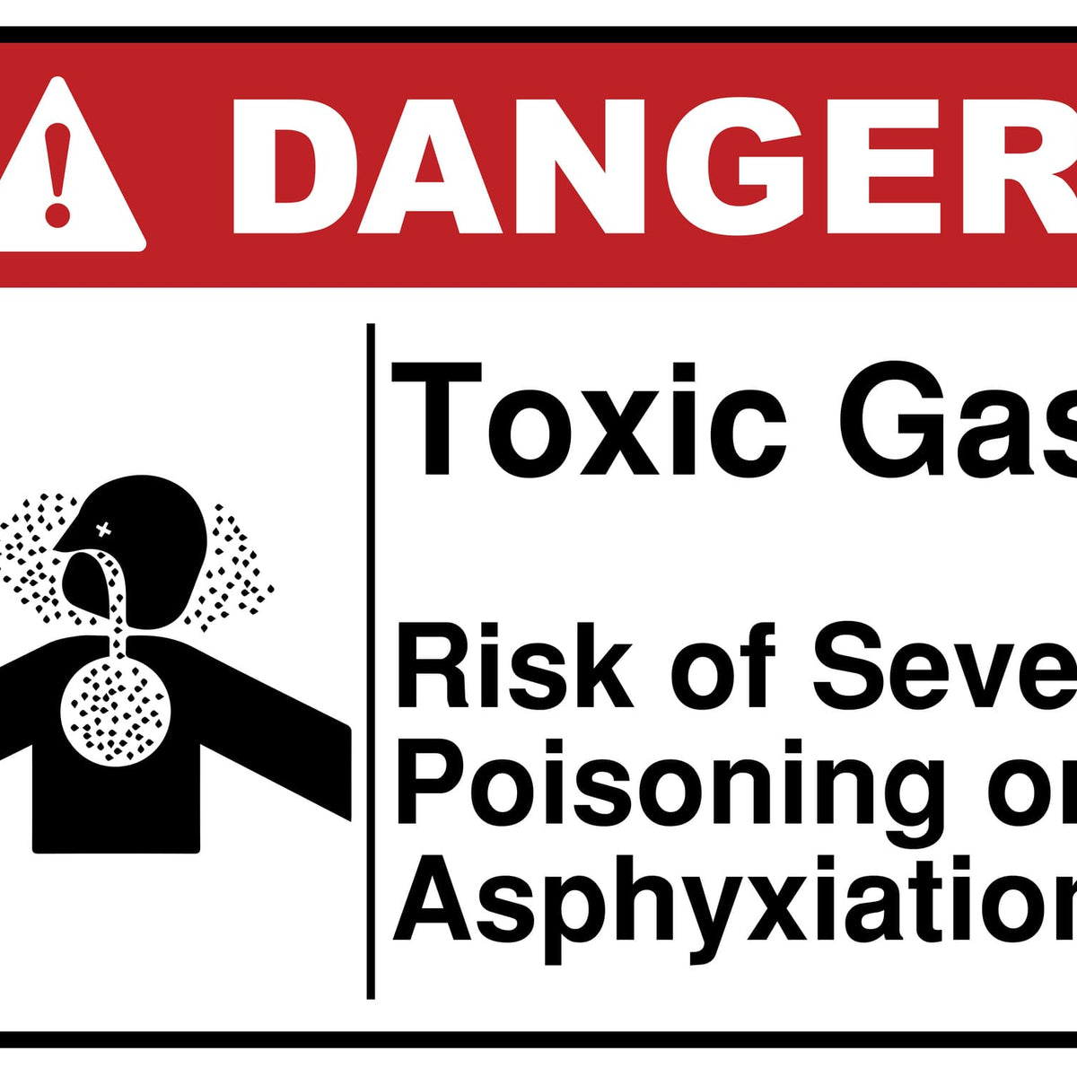 Toxic Gas Risk Or Severe Poisoning Or Asphyxiation - Sign-Age